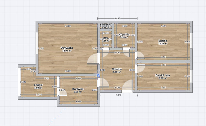 ViP. 3-i byt Sliač – Rybárska, 74 m² vrátane loggie cca 8 m²s - fotografia 15